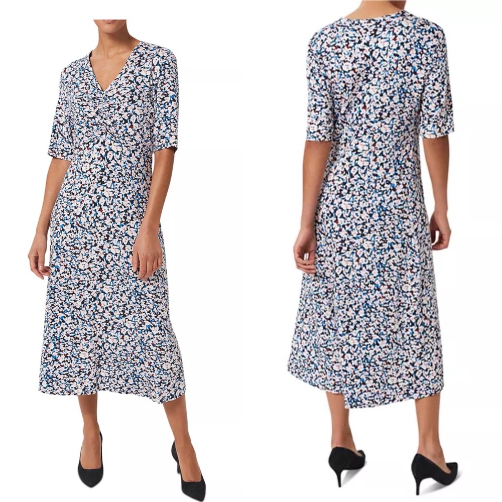Hobbs London Frankie Ruched Midi Dress